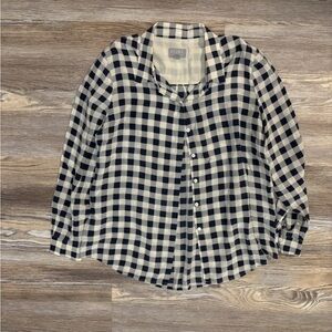 Pure Collection 100% Silk Gingham Button Down - 6
